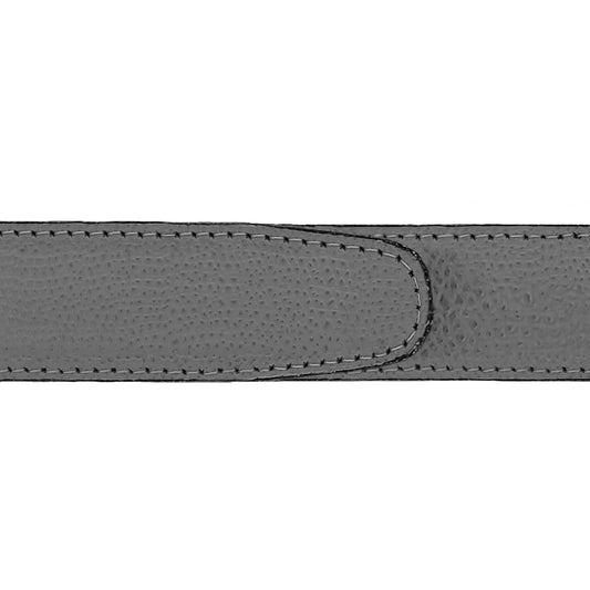Lanière en cuir grainé gris 30 mm
