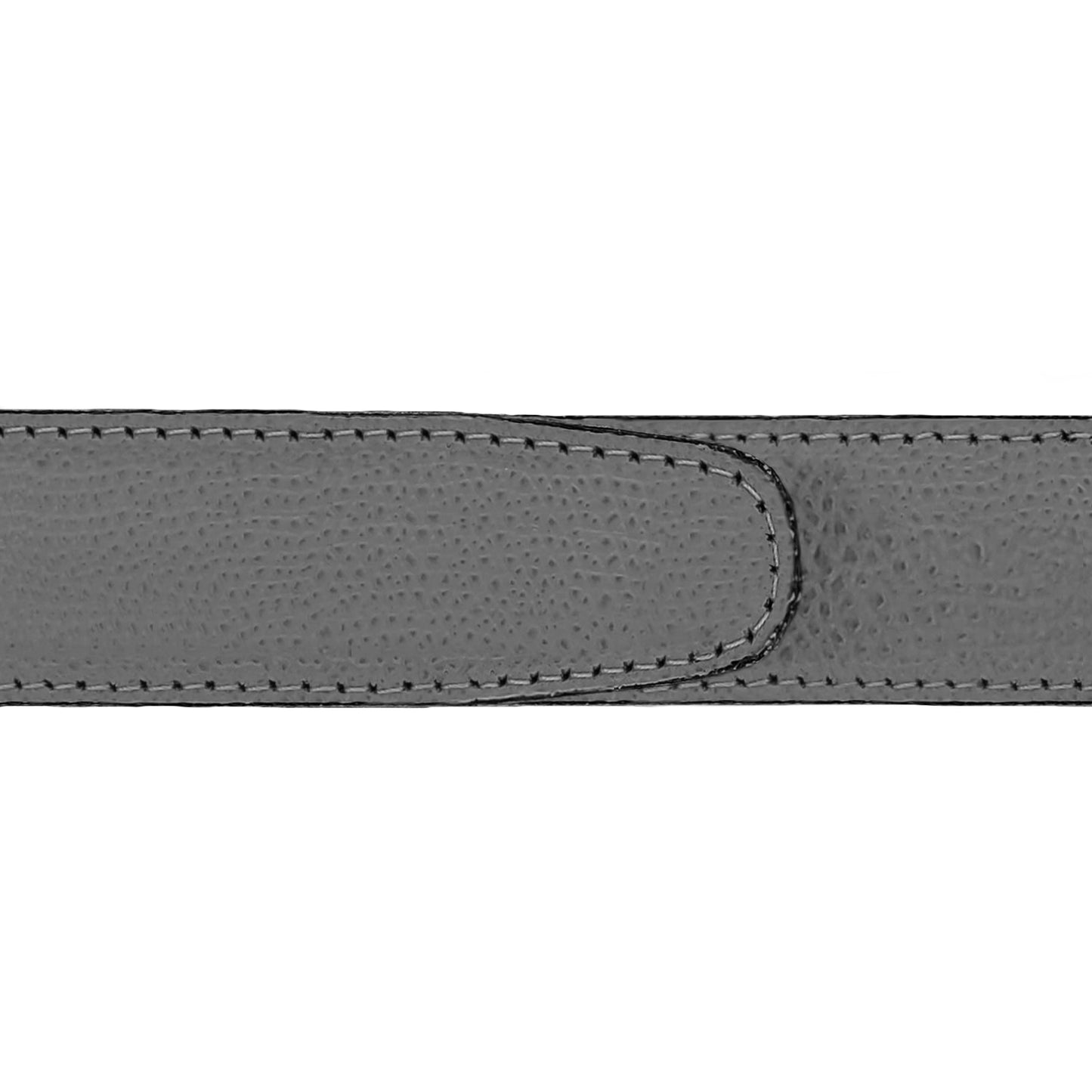 Ceinture 30 mm cuir grainé gris boucle Roma or