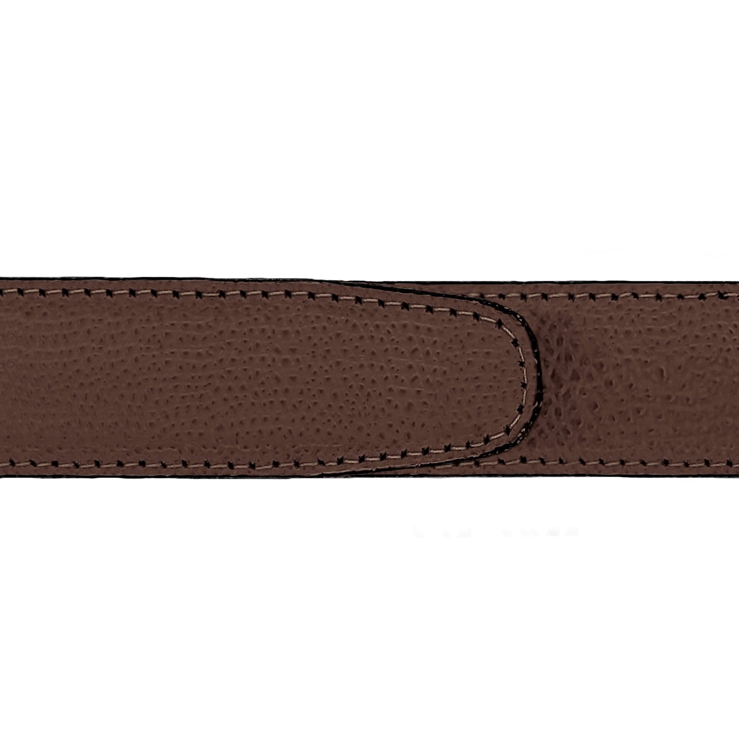 Ceinture 30 mm cuir grainé marron boucle Portofino or