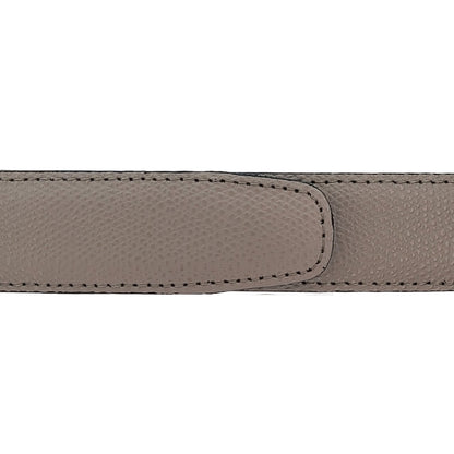 Ceinture 30 mm cuir grainé taupe boucle Roma or