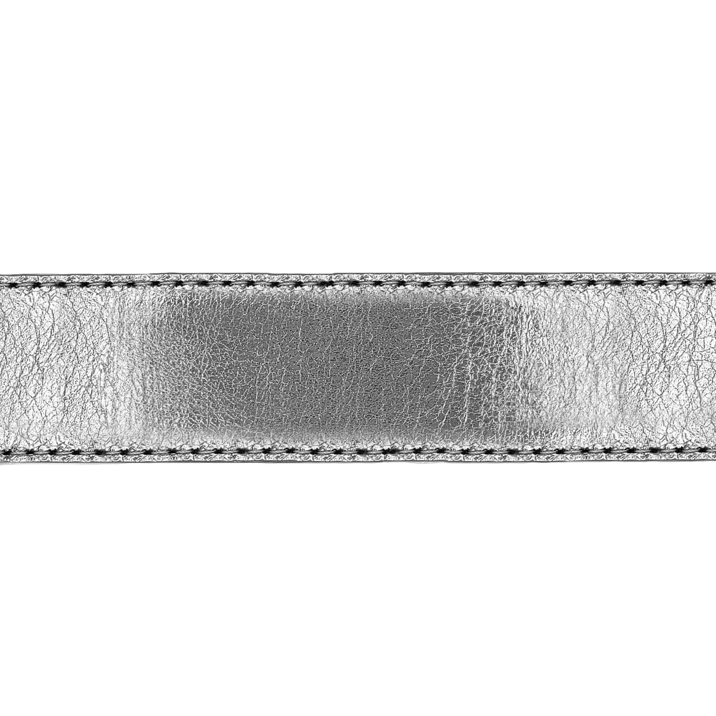 Lanière en cuir souple argent 30 mm