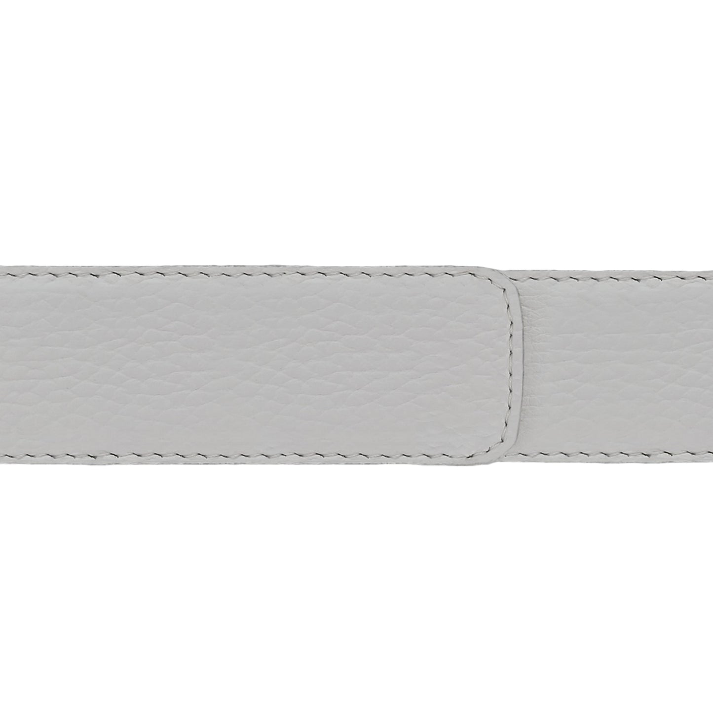 Ceinture 30 mm cuir souple blanc boucle Roma or