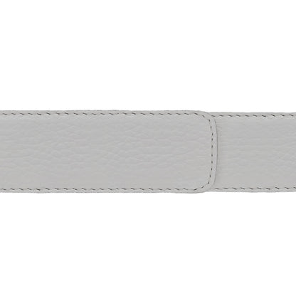 Ceinture 30 mm cuir souple blanc boucle Roma or