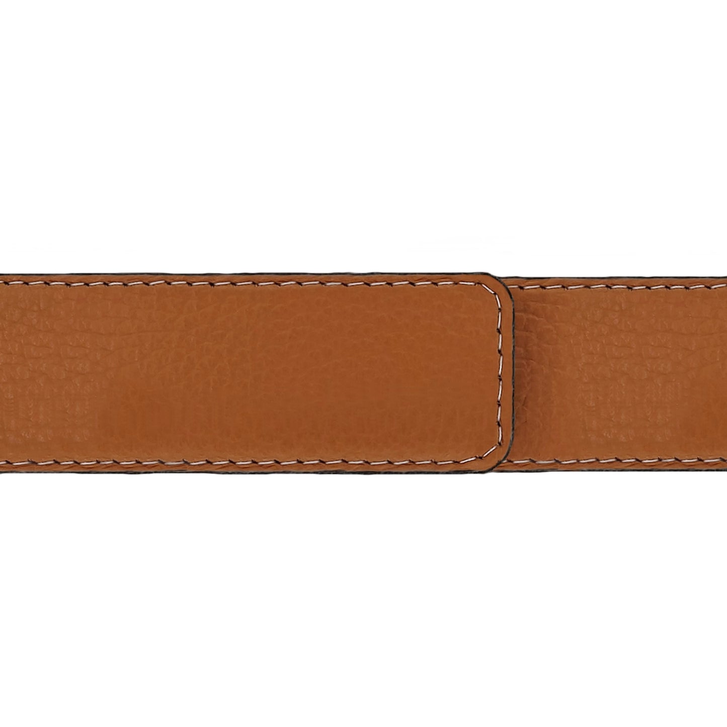 Ceinture 30 mm cuir souple cognac boucle Portofino or