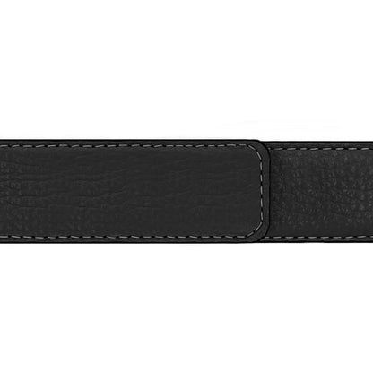 Ceinture 30 mm cuir souple noir boucle Côme or