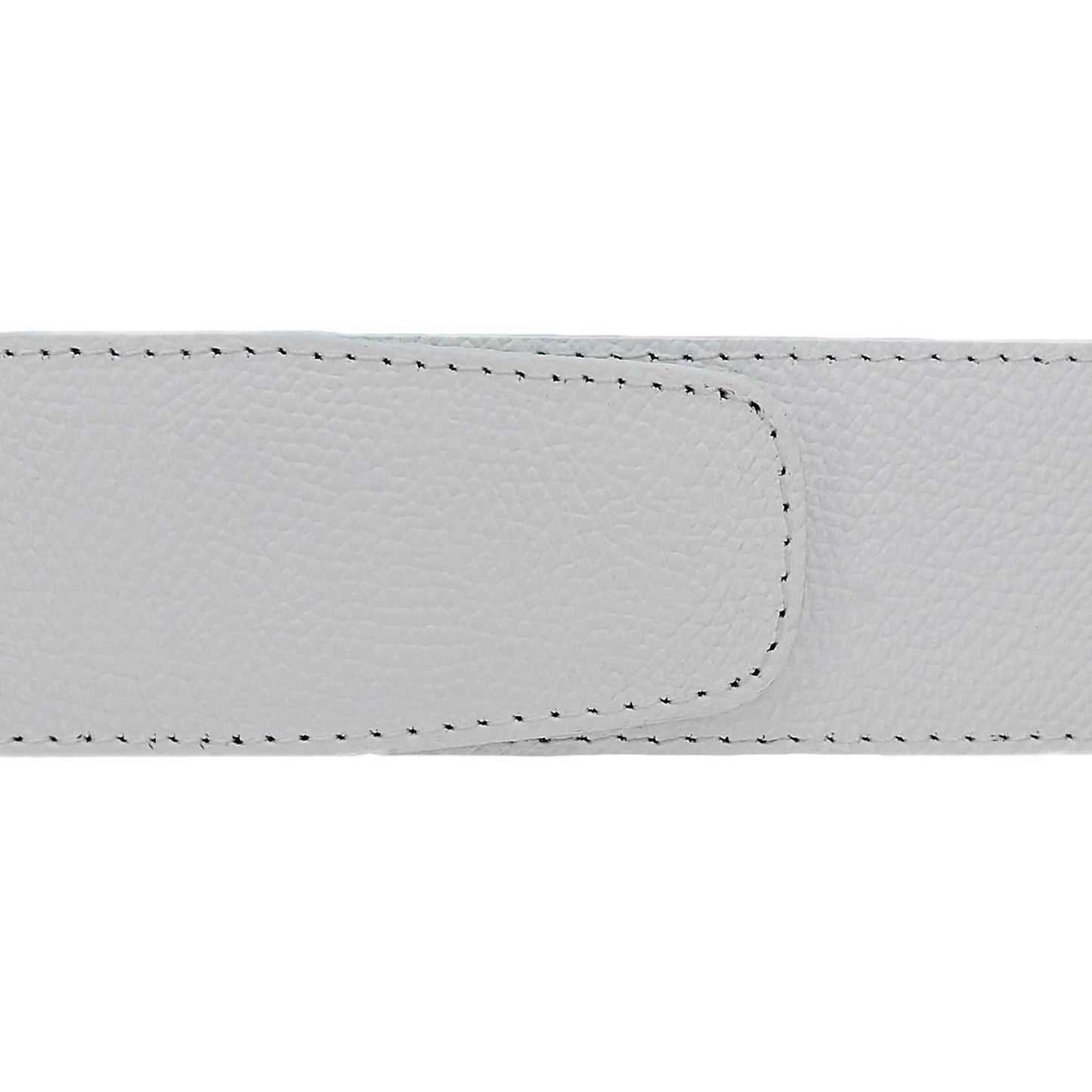 Ceinture 40 mm cuir grainé blanc boucle Milano or