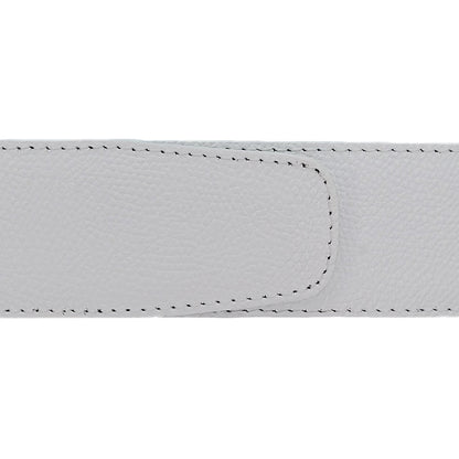 Ceinture 40 mm cuir grainé blanc boucle Milano or