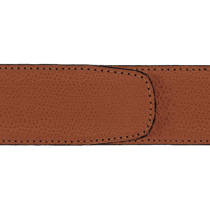 Ceinture 40 mm cuir grainé cognac boucle Roma or
