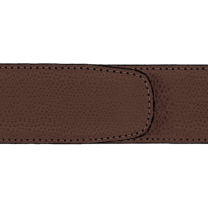 Ceinture 40 mm cuir grainé marron boucle Roma mate