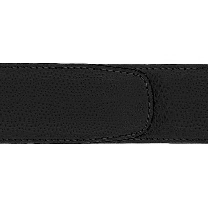 Ceinture 40 mm cuir grainé noir boucle Milano or