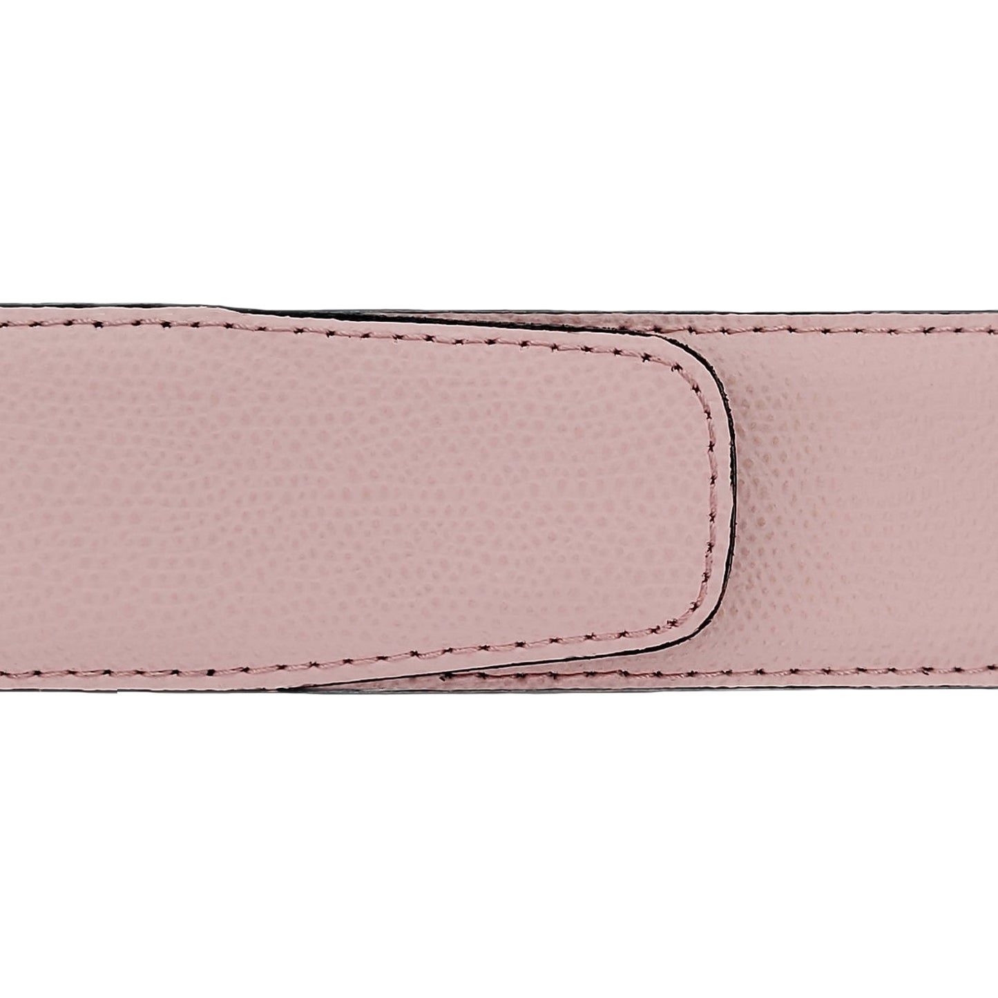 Ceinture 40 mm cuir grainé rose clair boucle Portofino argent