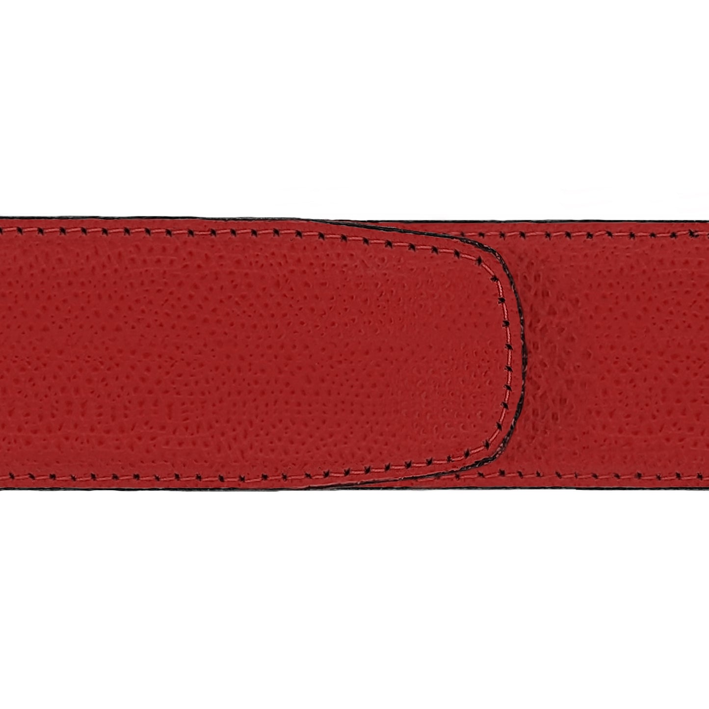 Ceinture 40 mm cuir grainé rouge boucle Portofino or