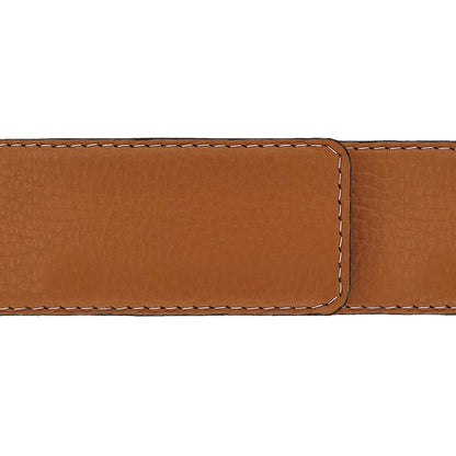 Ceinture 40 mm cuir souple cognac boucle Portofino mate