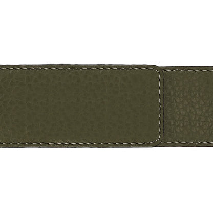 Ceinture 40 mm cuir souple kaki boucle Milano or