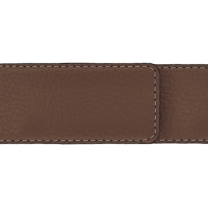 Ceinture 40 mm cuir souple marron boucle Roma or