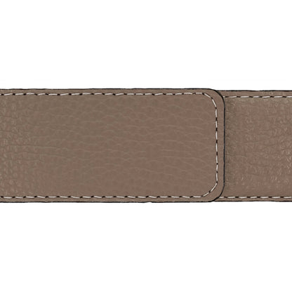 Ceinture 40 mm cuir souple taupe boucle Roma argent