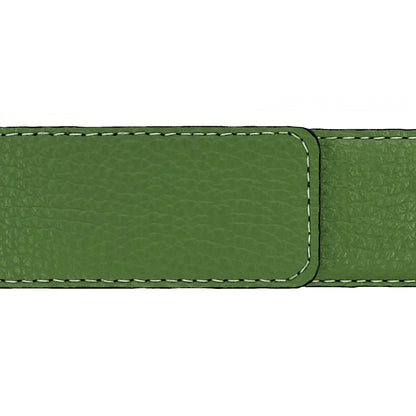 Ceinture 40 mm cuir souple vert olive boucle Milano or