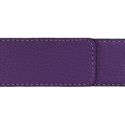 Ceinture 40 mm cuir souple violet boucle Roma argent