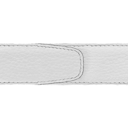 Ceinture 35 mm cuir souple blanc boucle Capri argent