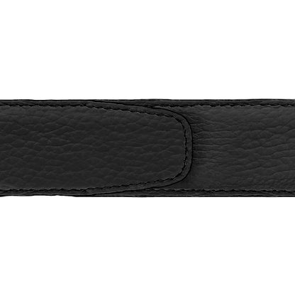 Ceinture 35 mm cuir soulpe noir boucle Capri or