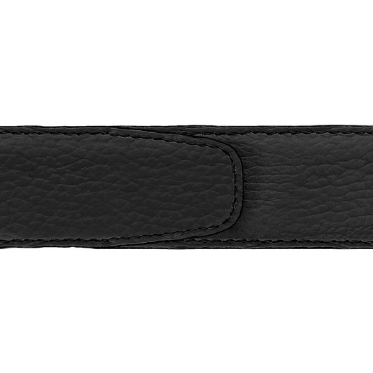 Ceinture 35 mm cuir soulpe noir boucle Capri or