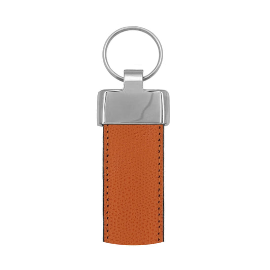 Porte clés 30 mm cuir grainé orange