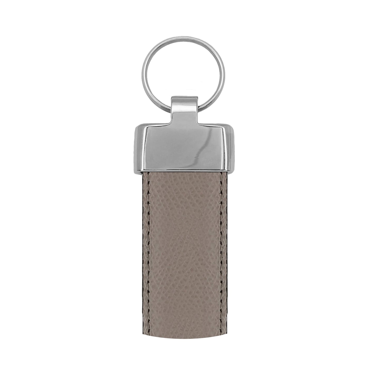 Porte clés 30 mm cuir grainé taupe