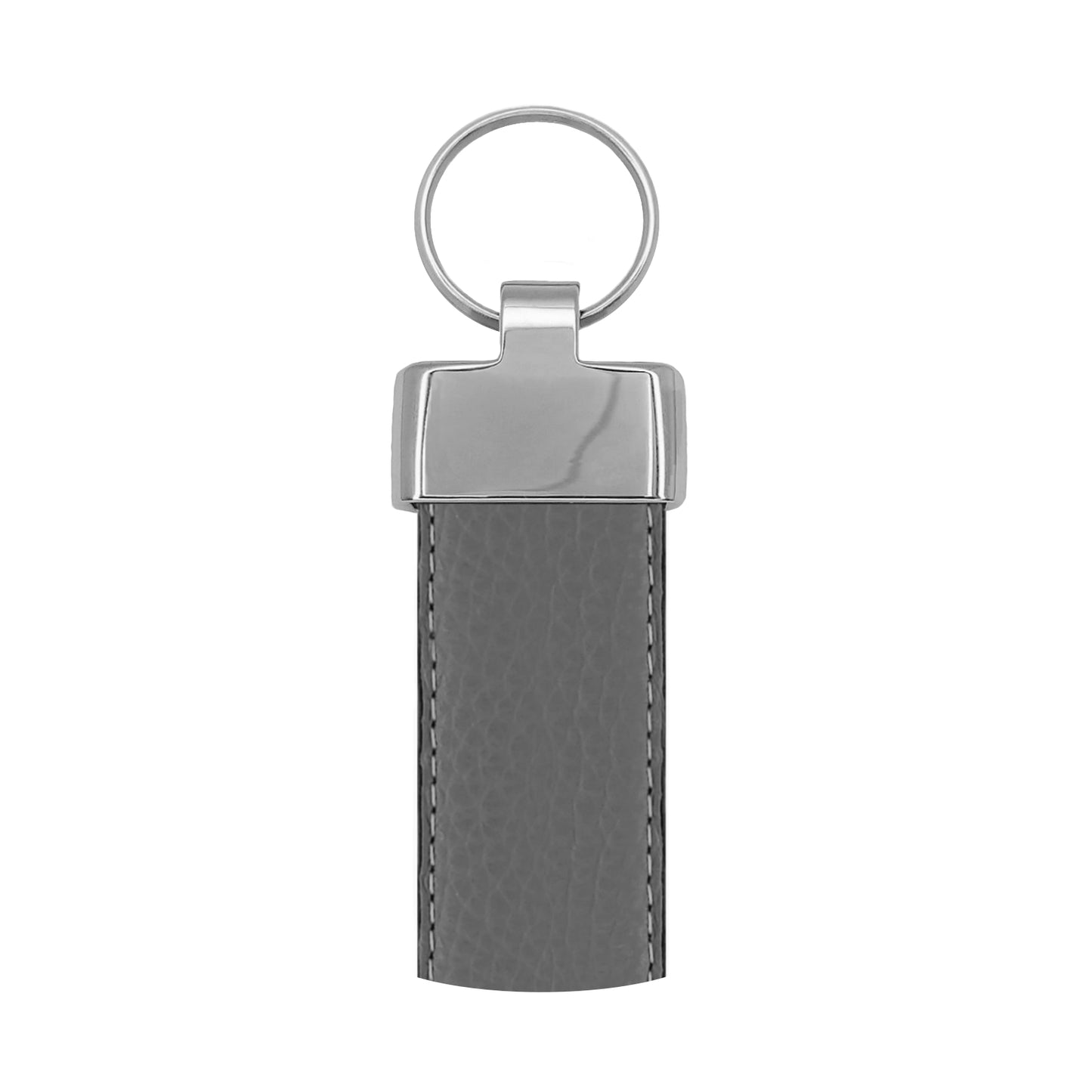 Porte clés 30 mm cuir souple gris