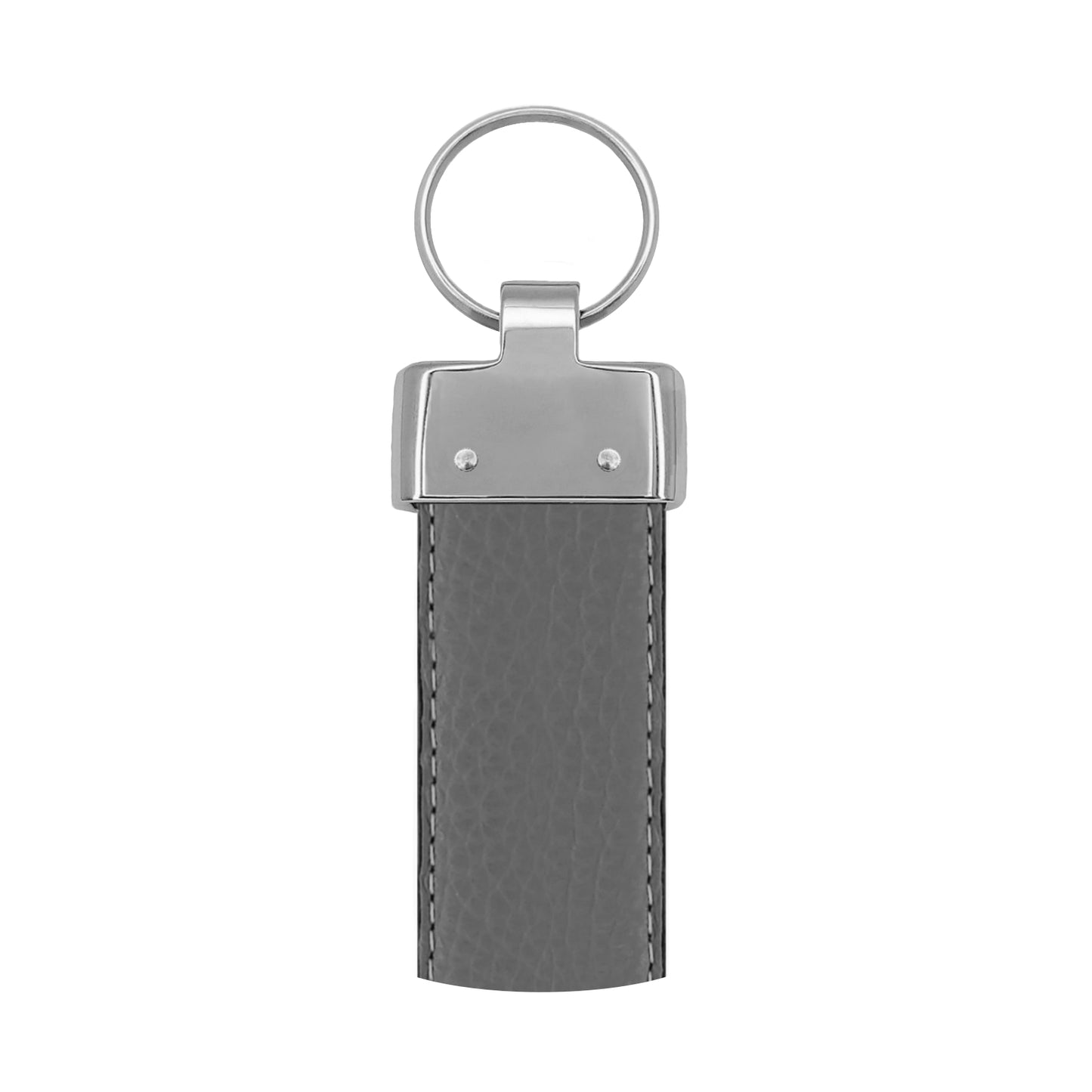 Porte clés 30 mm cuir souple gris